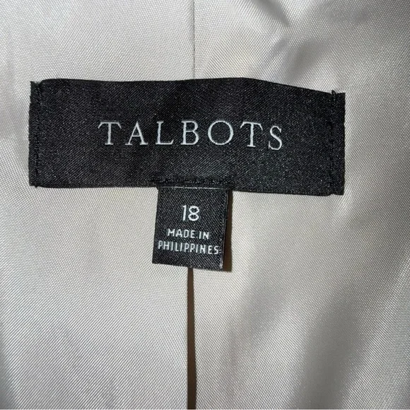 TALBOTS Classic Shetland Blazer - Bicolor Herringbone Oatmeal Women’s 18 - Picture 9 of 14